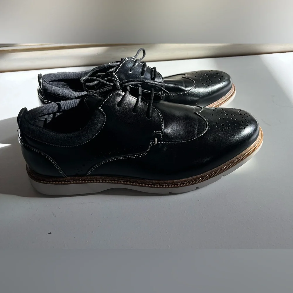 Stacy Adams Red Zone Collection KIDS SYNERGY Black  Wingtip Lace Up dress shoes